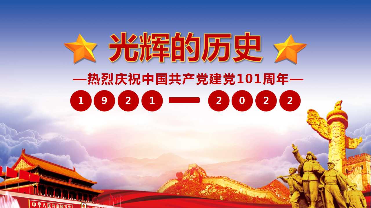 热烈庆祝中国共产党建党101周年PPT